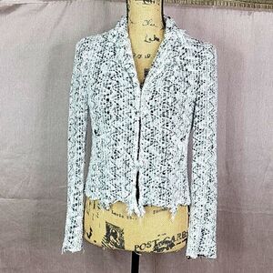 ANNE KLEIN NEW YORK Open Weave Crochet Silk‎ Jacket  Size 4